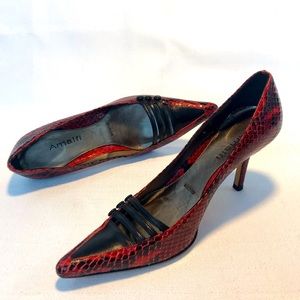 Amalfi leather heel pump shoes